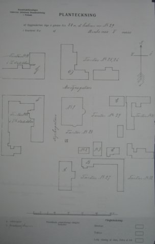 Palovakuutuksen 1919 asemakaavapiirustus.