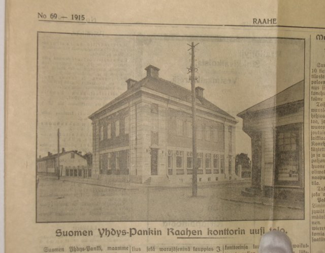 Lehtivalokuva sanomalehti Raahen nurmeossa 69 1915.